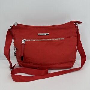 Hedgren Red Nylon Shoulder Crossbody Purse Bag Travel Adjustable Red Lightweight